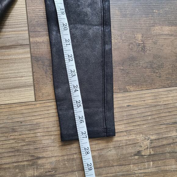 Spanx Black Faux Leather Womens Leggings Size XS Stretch Black Shapewear FLAW130 - Picture 9 of 10